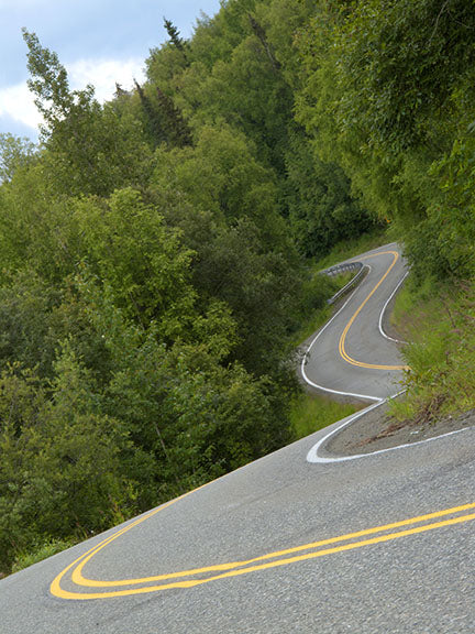 A twisty road by Palmer, Alaska beckons a speed demon