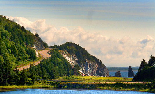 Breathtaking views like this one of Nova Scotia’s Cabot Trail serve as a calling card to motorcycle adventure seekers everywhere.