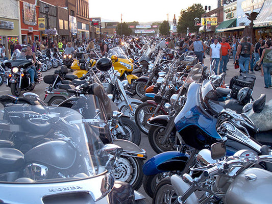 Motorcycles pack the streets of downtown Sturgis, South Dakota during the Sturgis Motorcycle Rally photo