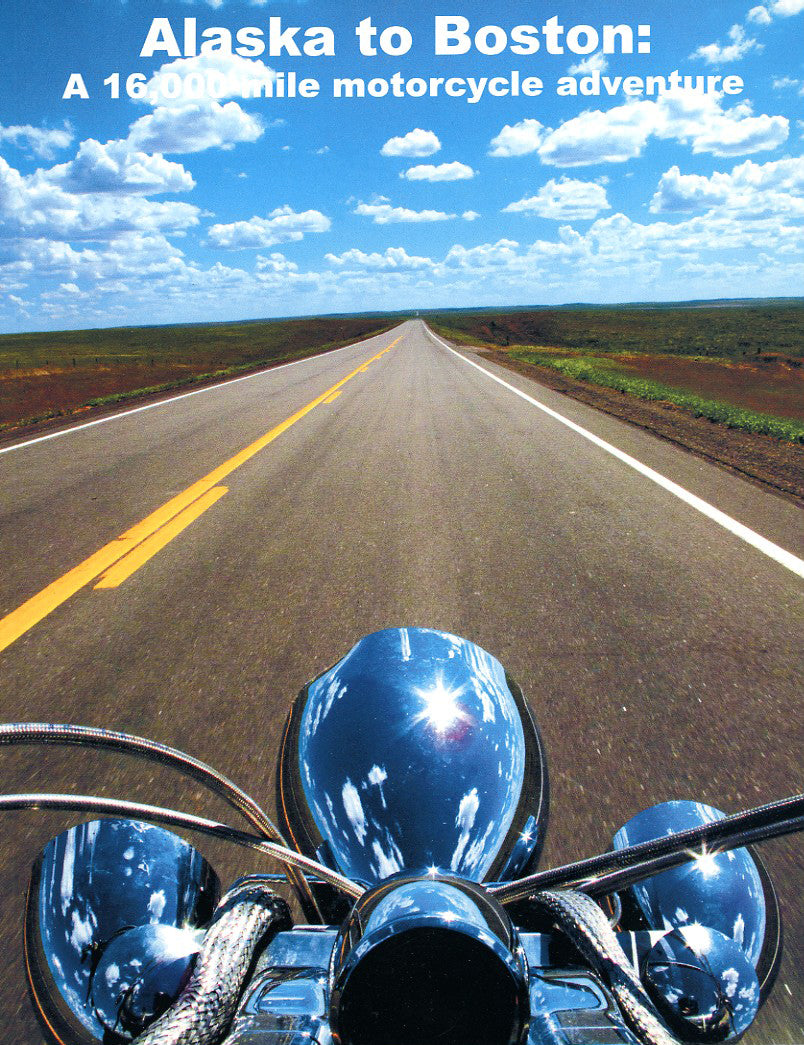 This 68-page, 8.5x11" full-color softcover book contains more than 150 photos and plenty of accompanying anecdotes from photographer Geoffrey Kula's 70-day, 16,000-mile transcontinental motorcycle adventure from Alaska to Boston across Canada on his 1995 Honda Shadow VT1100.
