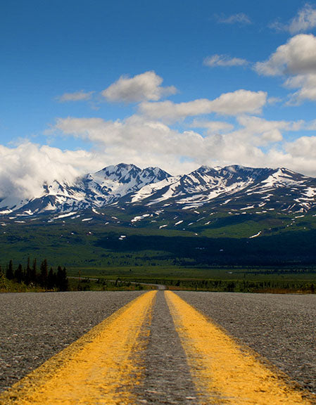 Motorcycle riders can enjoy the open road in Alaska, as the Haines Highway doesn’t see much traffic and the views are amazing.