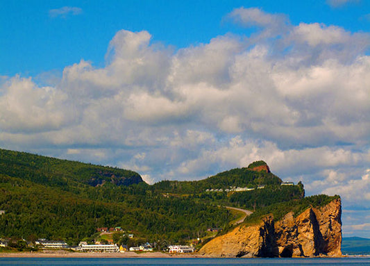 A photo of the coastal curves along the Gaspe Peninsula in Quebec, Canada