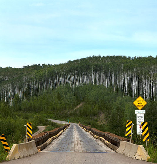 Fort Nelson River bridge in British Columbia, Canada photo