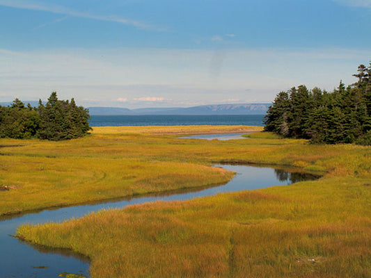 Scenic shoreline views reward motorcyclists who travel to Newfoundland, Canada.