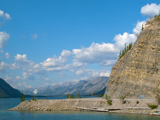 This bend in the road by Muncho Lake in British Columbia is the perfect place to lean into a turn.
