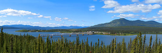 The 584-meter Nisutlin Bay Bridge in Teslin, part of Canada's Yukon Territory, is the longest bridge on the ALCAN and spans Teslin Lake at its narrowest point. It is slated to be replaced in 2026.